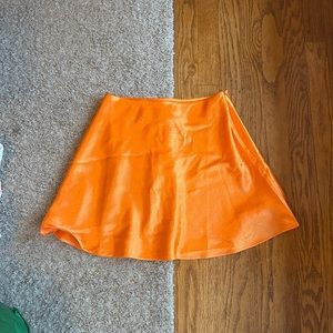 Orange Satin Skirt